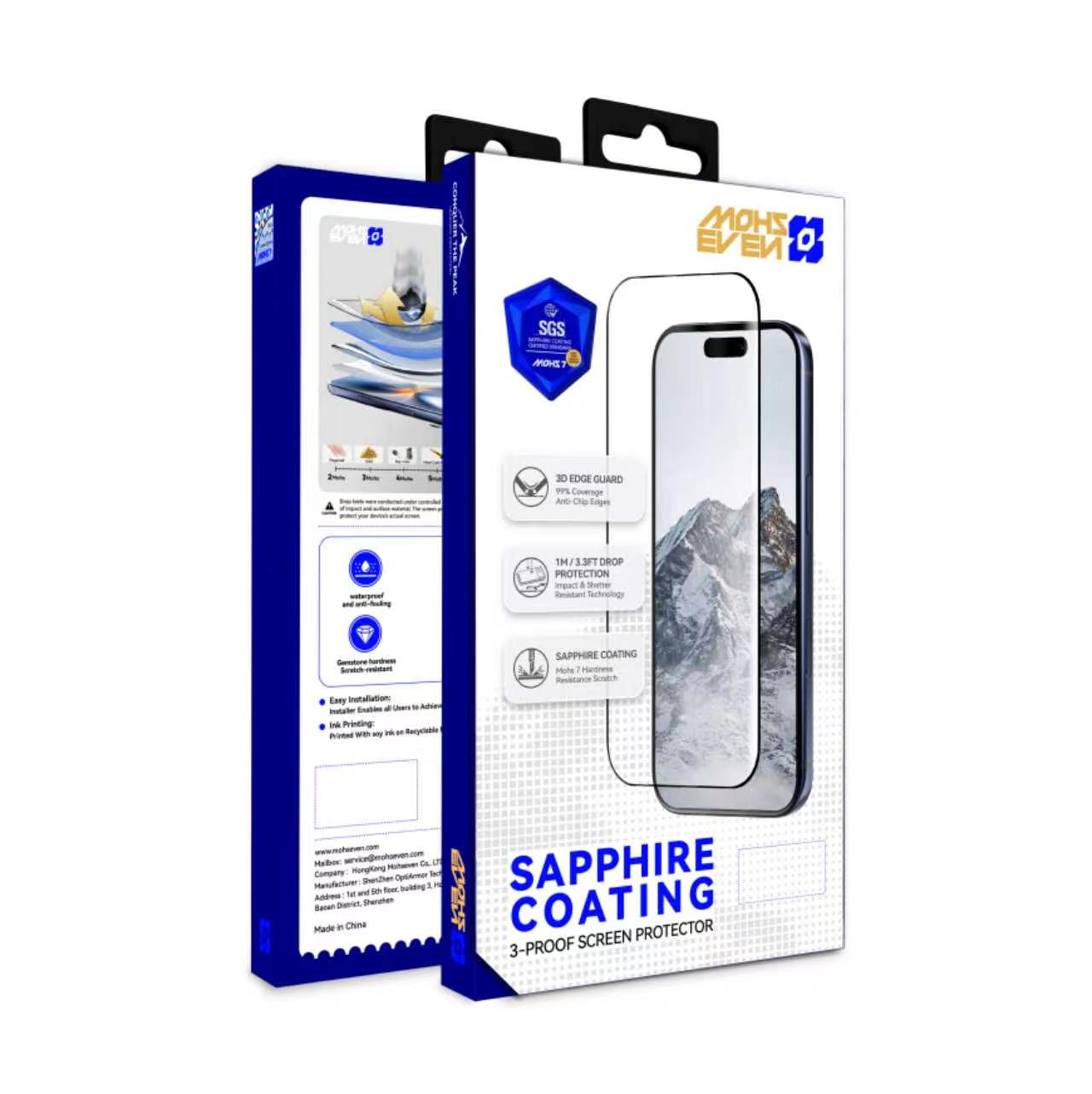 Sapphire Coating Iphone Mohs 7 Hardness 3D Edge Glue Glass Ultra High Definition
